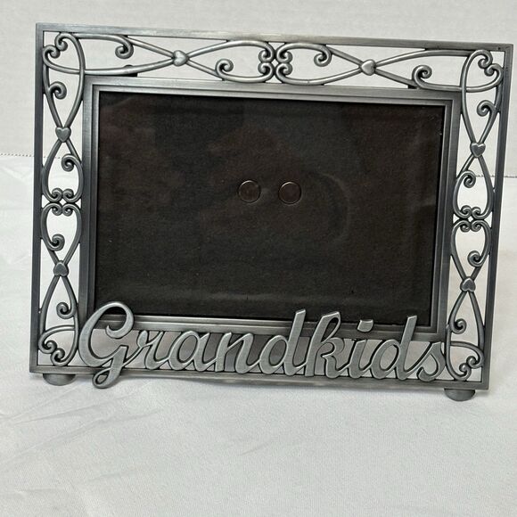 Malden Ornate Photo Picture Frame Pewter Silver Grandkids Holds 4x6 Picture - Picture 1 of 4